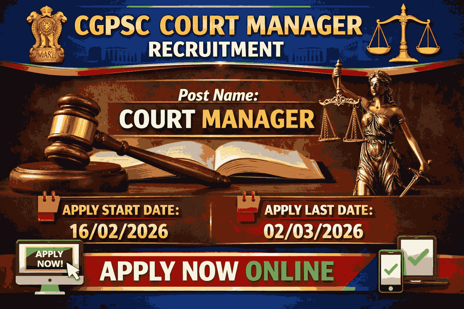 CGPSC Court Manager Recruitment