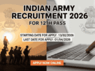 Indian Army Recruitment 2026